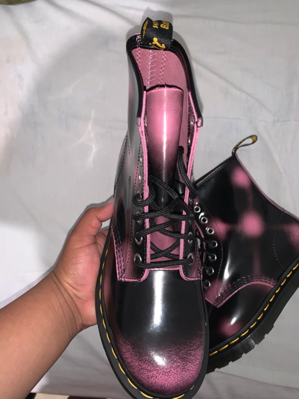 Dr. Martens 1460 Arcadia Boots Pink & Black Size; 5 Men/ 6 Women - Picture 3 of 5